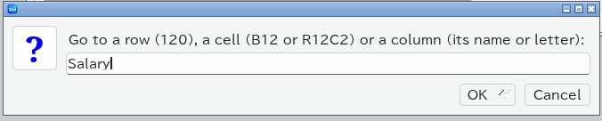 The Go To dialog