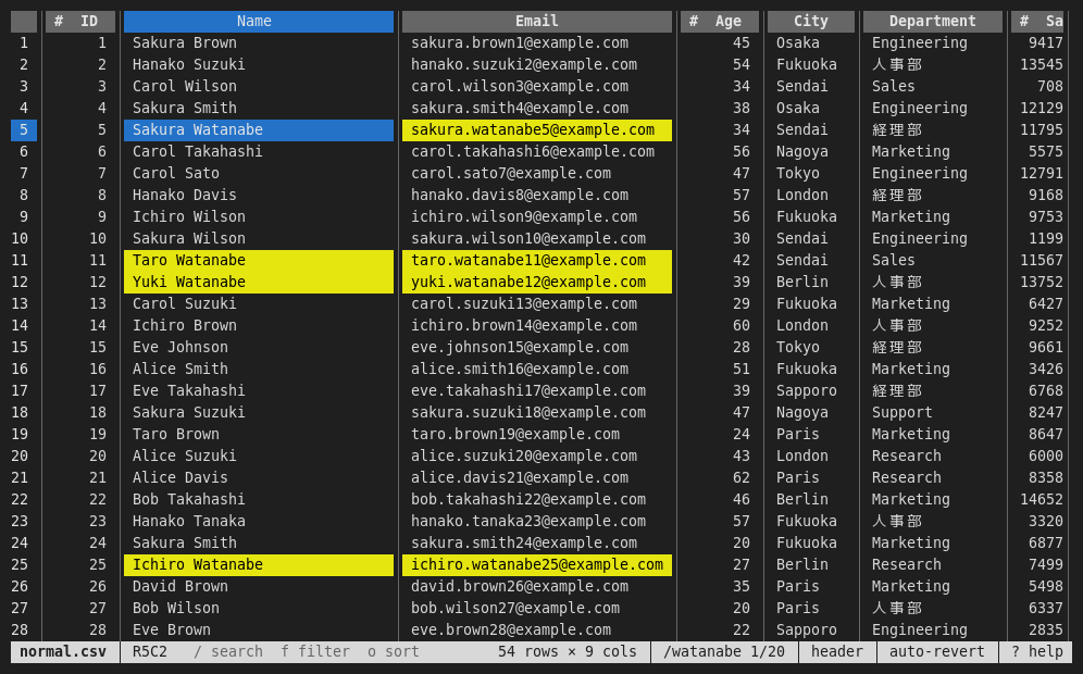Search hits highlighted